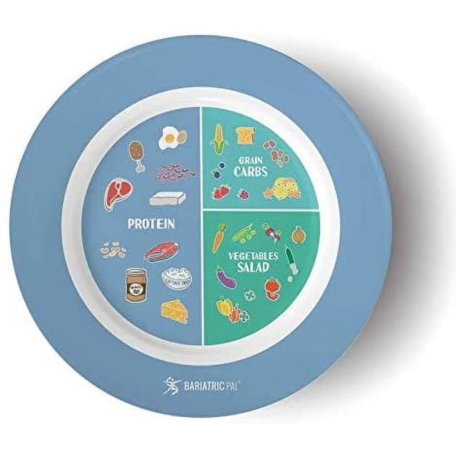 Bariatric Portion Control Plate 2.0 - Blue - Walmart.com