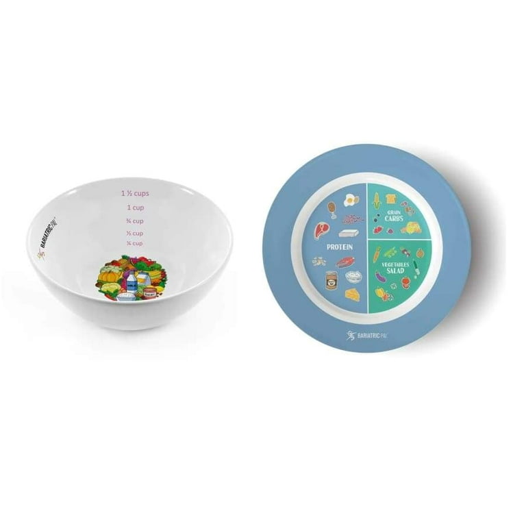 Bariatric Portion Control Plate & Bowl Set by BariatricPal Color: Blue