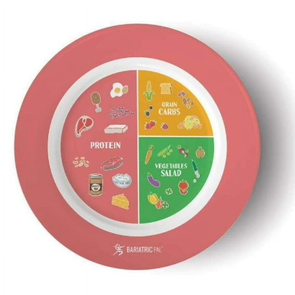 Bariatric Portion Control Plate by BariatricPal 2.0 - Pink Size: 5-Pack