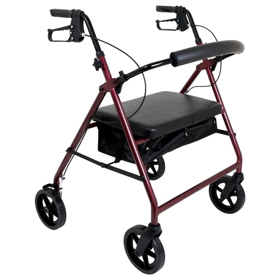 Bariatric Rollator W/ 8 Wheels Burgundy