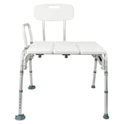 Bariatric Shower Chair - Tub Transfer with Height Adjustable Legs 400 Pound Capacity - Reversible & Sliding Bath Seat with Backrest, Armrest, Wide Seat - for Seniors, Elderly