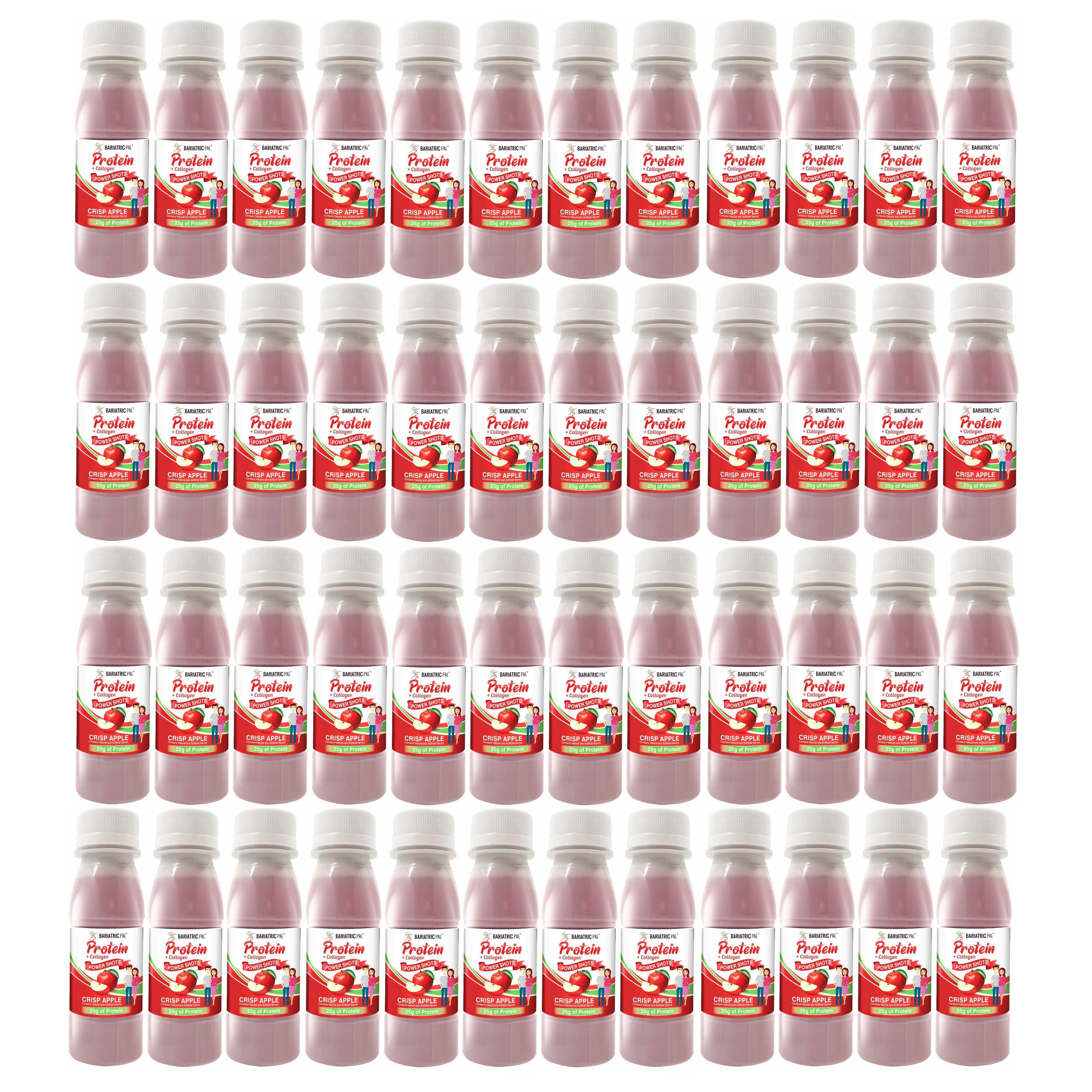 BariatricPal 25g Whey Protein & Collagen Power Shots - Crisp Apple Size: 48-Pack