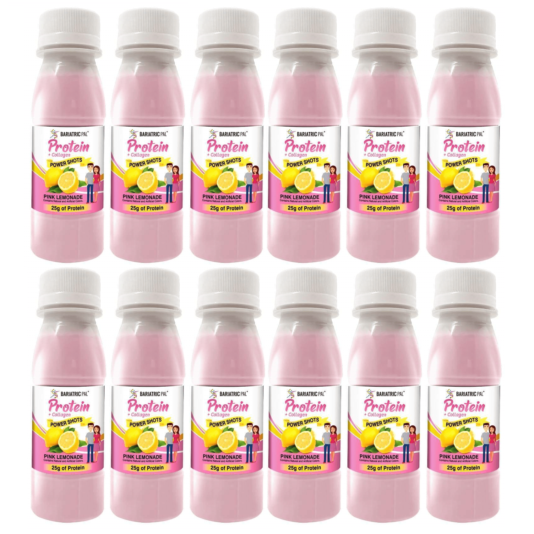BariatricPal 25g Whey Protein & Collagen Power Shots - Pink Lemonade Size: 12-Pack