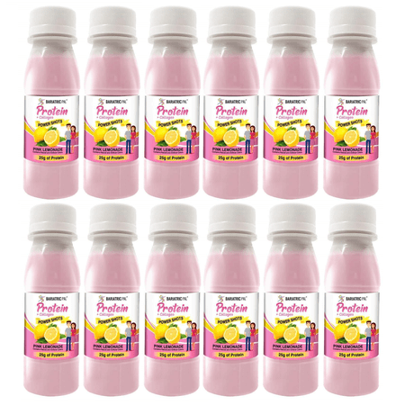 BariatricPal 25g Whey Protein & Collagen Power Shots - Pink Lemonade Size: 12-Pack