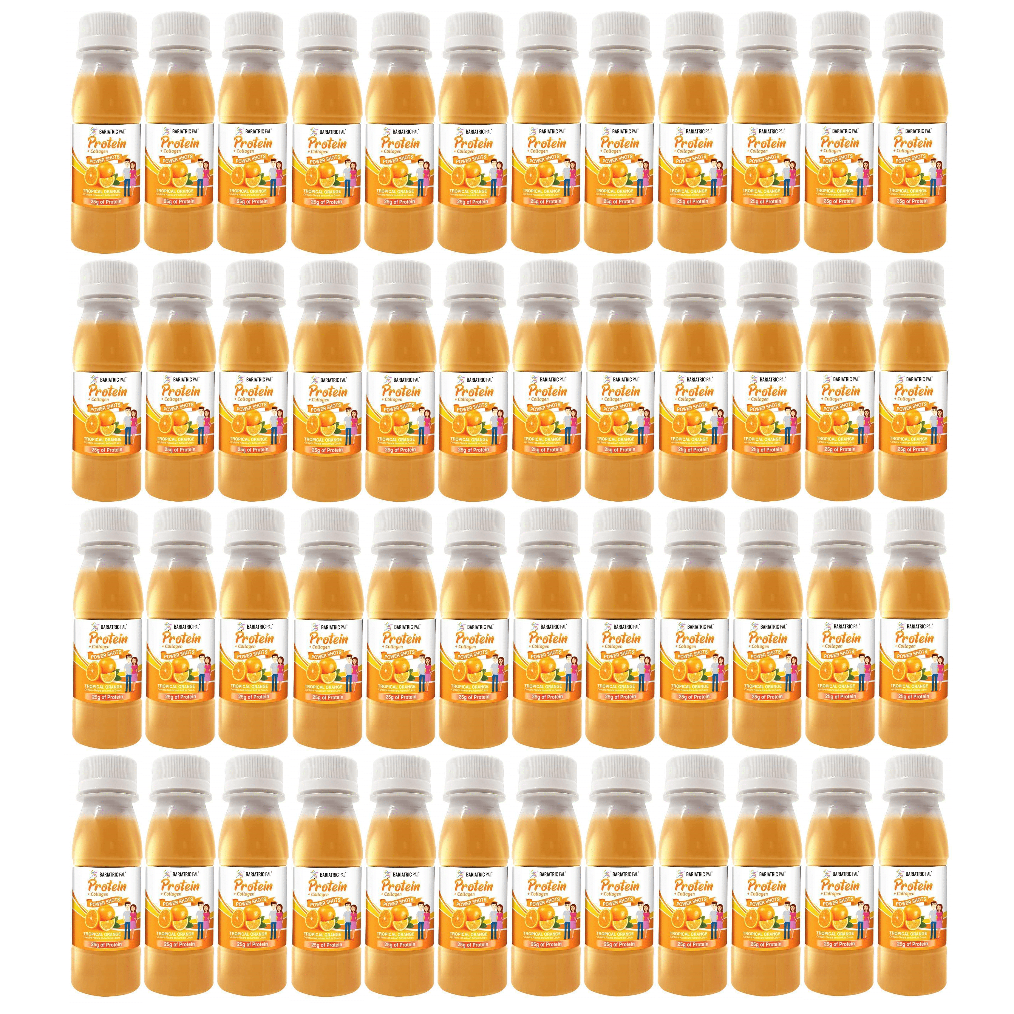 BariatricPal 25g Whey Protein & Collagen Power Shots - Tropical Orange Size: 48-Pack