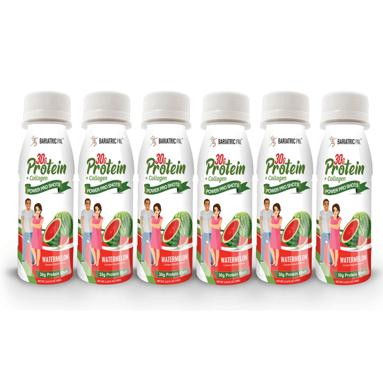 Bariatricpal, Watermelon Whey Protein Collagen Shots, 6-Pack