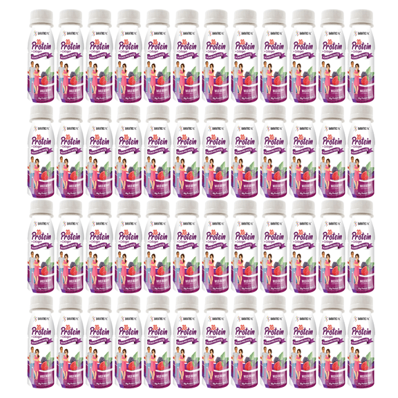 BariatricPal 30g Whey Protein & Collagen Power Pro Shots - Wild Berry (48-Pack)