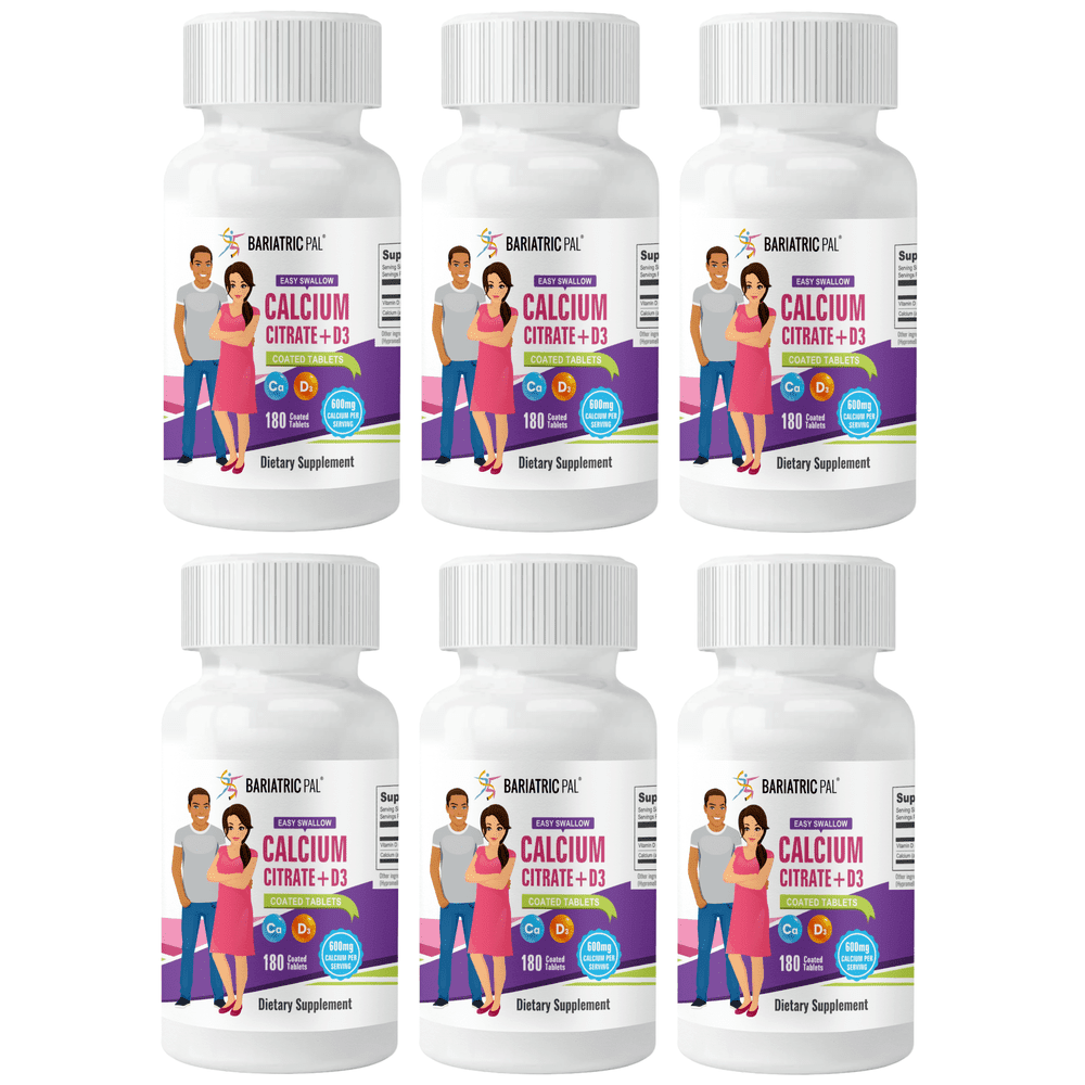 BariatricPal Easy Swallow Calcium Citrate (600mg) and D3 Coated Tablets - NEW! Size: 180-Day Supply