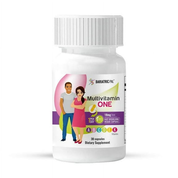 BariatricPal Multivitamin ONE "1 per Day!" Bariatric Multivitamin Capsule - Iron Free Size: 1-Month Supply