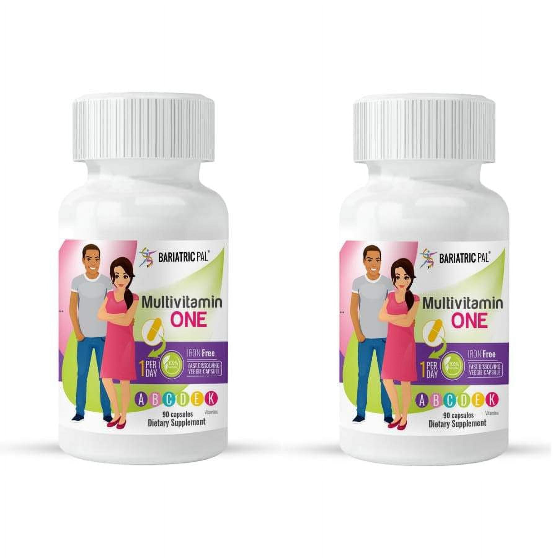 BariatricPal Multivitamin ONE "1 per Day!" Bariatric Multivitamin Capsule - Iron Free Size: 6-Month Supply