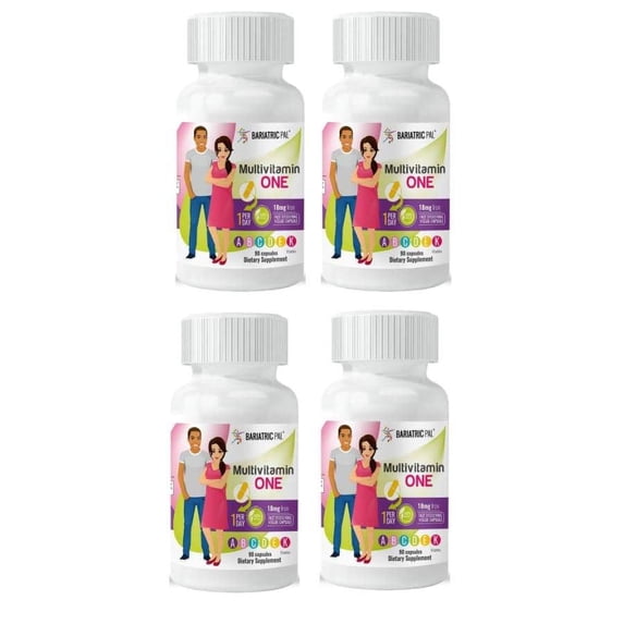 BariatricPal Multivitamin ONE "1 per Day!" Bariatric Multivitamin Capsule with 18mg Iron Size: 12-Month Supply