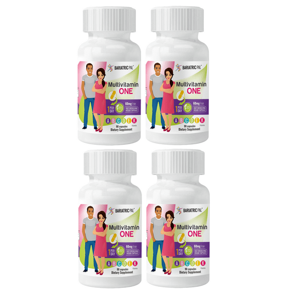 BariatricPal Multivitamin ONE "1 per Day!" Bariatric Multivitamin Capsule with 60mg Iron (NEW!) Size: 12-Month Supply