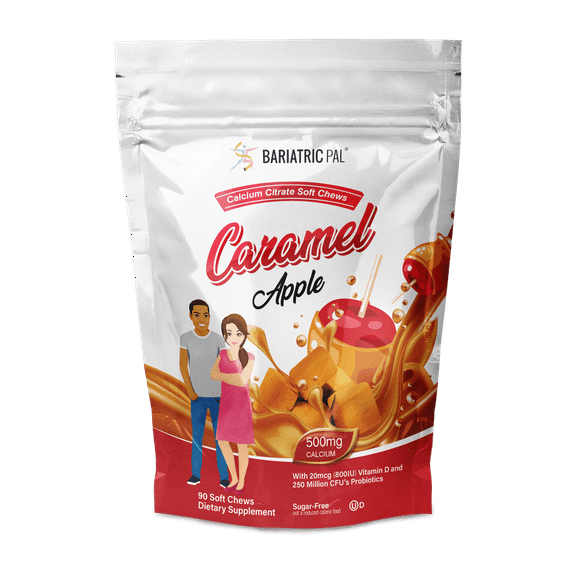 BariatricPal Sugar-Free Calcium Citrate Soft Chews 500mg with Probiotics - Caramel Apple Size: 90ct