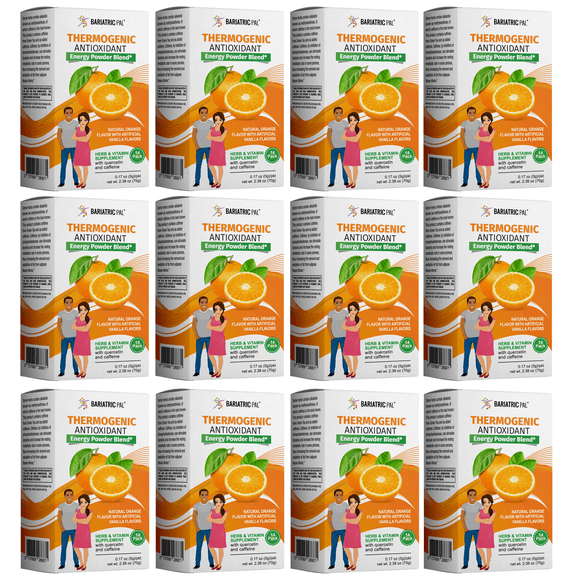 BariatricPal Thermogenic Antioxidant Energy Powder Blend - Available in 3 Flavors! Flavor: Orange, Size: 12 Pack