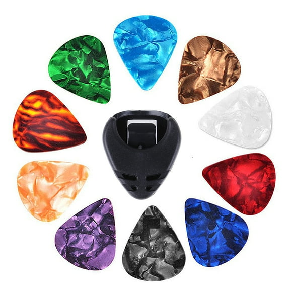 Baright Colorful Guitar Picks & Pick Holder Set Acoustic Guitar Picks Multifunction Celluloid 10Pcs Electric Guitar Picks for Guitar Lovers