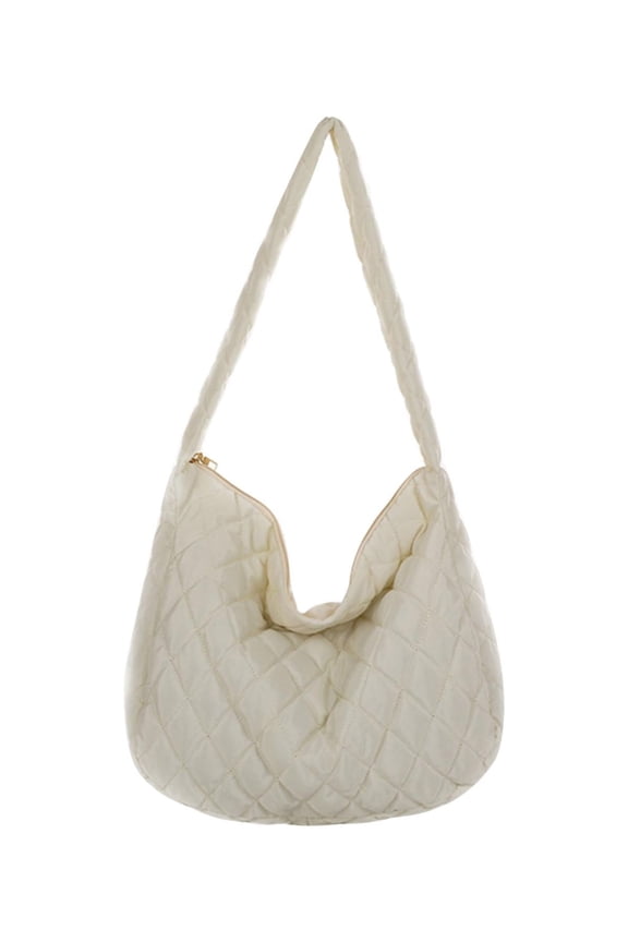 Fashion Women Winter Lattice Shoulder Bag Simple Female Pure Color Travel Quilted Large Crossbody Bags