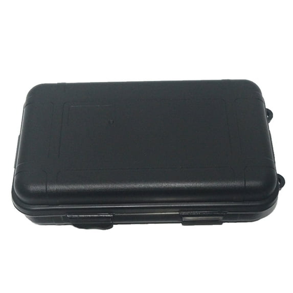 Baright Plastic Survival Case Waterproof Survival Sealed Box for Camping ((S)(Black))