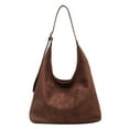 thumbnail image 1 of Baright Women Suede Shoulder Bag Fashion Tote Bag Large Capacity Stylish Crossbody Bag Solid Color Top Handle Bag Adjustable Strap Vintage Satchel Bag, 1 of 9