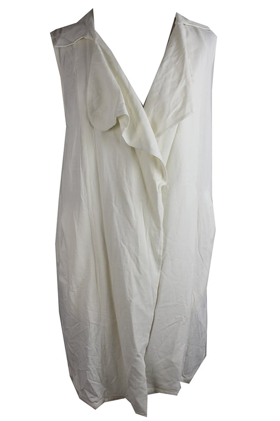 Bariii Ivory Draped Open Front Vest S
