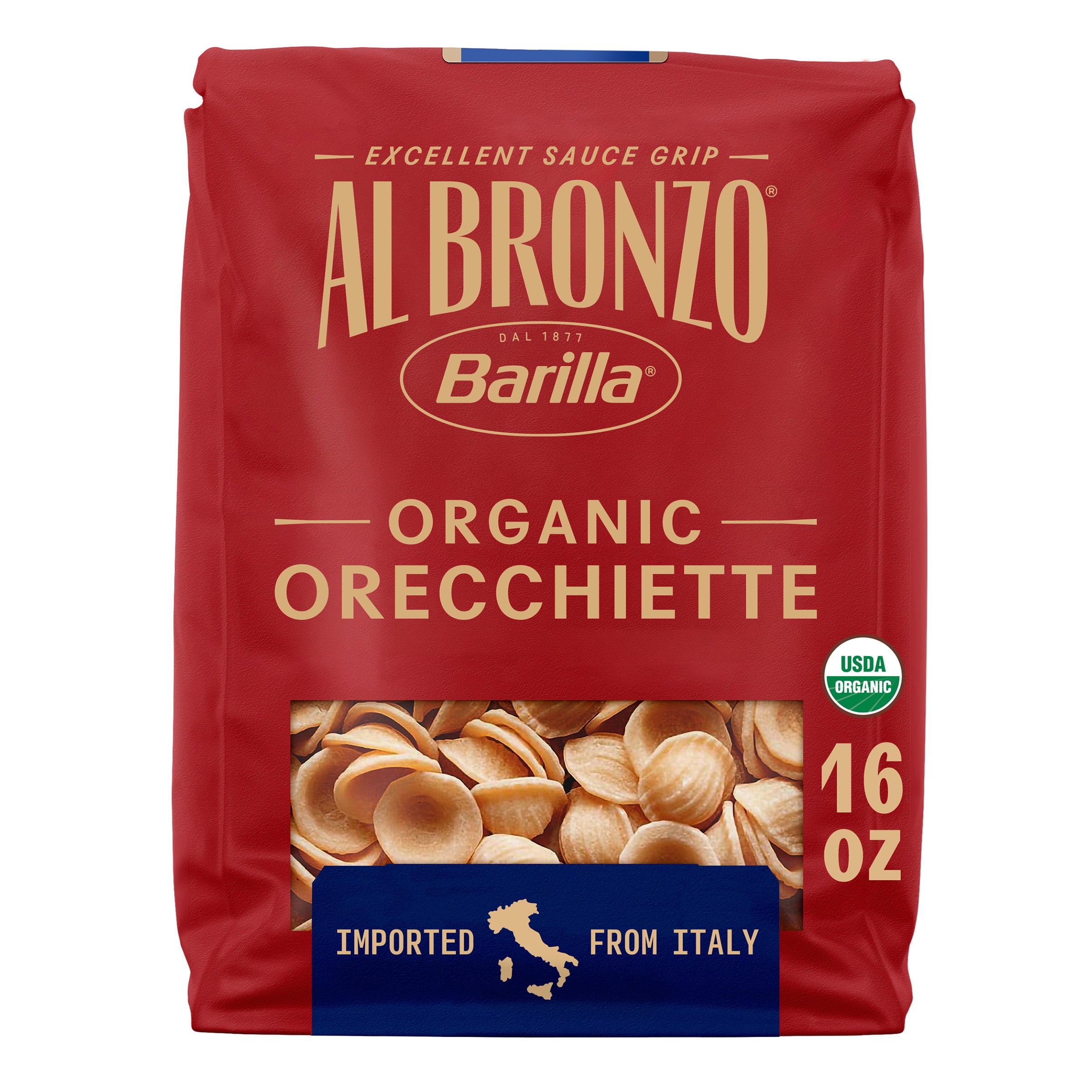 Al Bronzo by Barilla Organic Orecchiette Pasta, Bronze Cut Pasta, 16oz