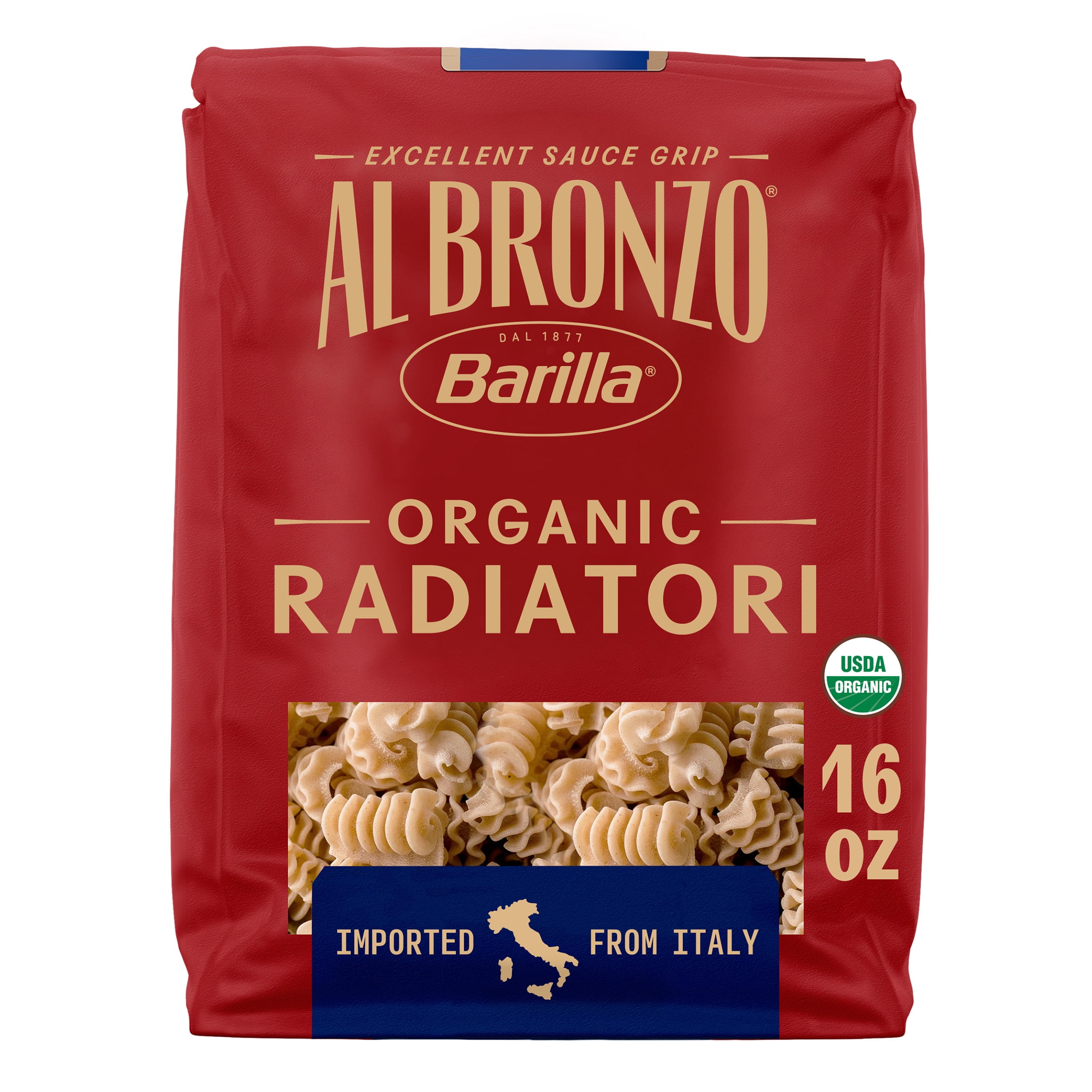 Al Bronzo by Barilla Organic Radiatori Pasta, Bronze Cut Pasta, 16oz ...