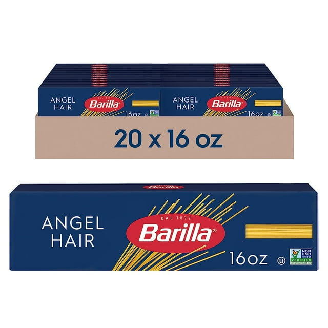 Barilla Angel Hair Pasta, 16 oz. Box (Pack of 20) - Non-GMO Pasta Made ...