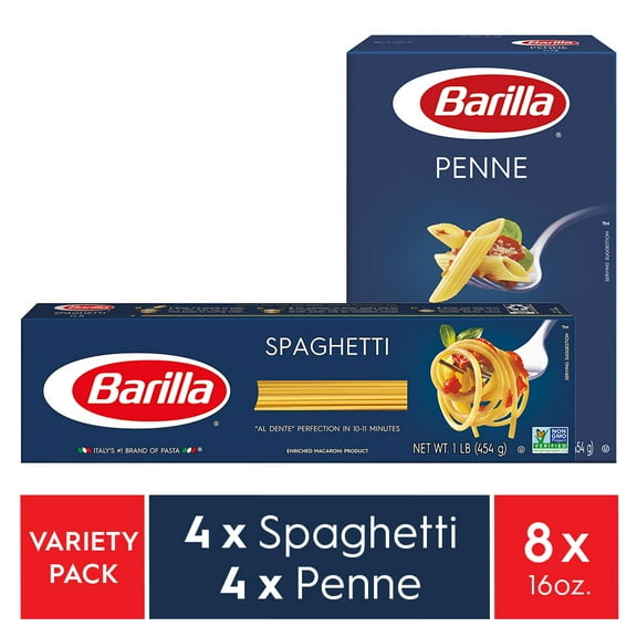 Barilla Blue Box Penne & Spaghetti Pasta Variety Pack, (4 Each, 16oz per box)