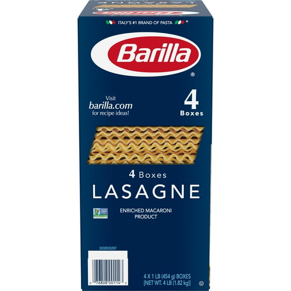 Barilla Classic Blue Box Oven Pasta Wavy Lasagne 4x16 oz