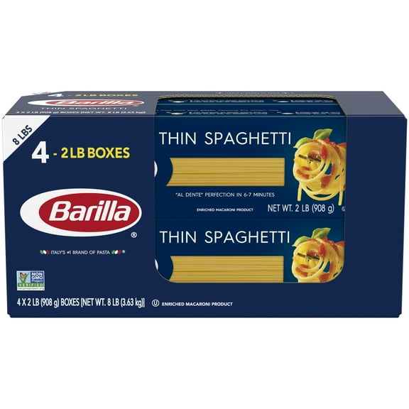 Barilla Classic Blue Box Pasta Thin Spaghetti 4x32 oz