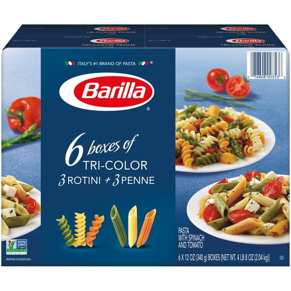 Barilla® Classic Blue Box Pasta Tri-Color Penne and Rotini 6x12 oz