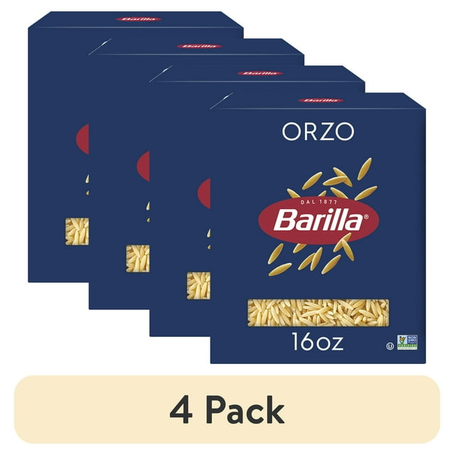 (4 pack) Barilla Classic NonGMO, Kosher Certified Orzo Pasta, 16 oz