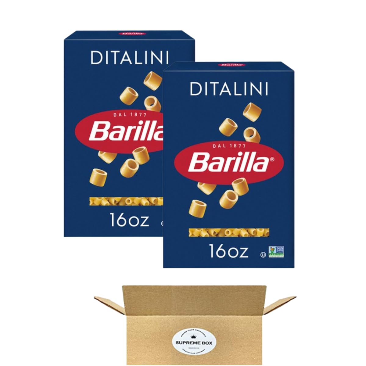 Barilla Ditalini Pasta NonGMO Pasta Made with Durum Wheat Semolina