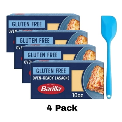 Barilla Gluten Free Oven Ready Lasagna Pasta, 10 oz, (4 Pack) with Spatula