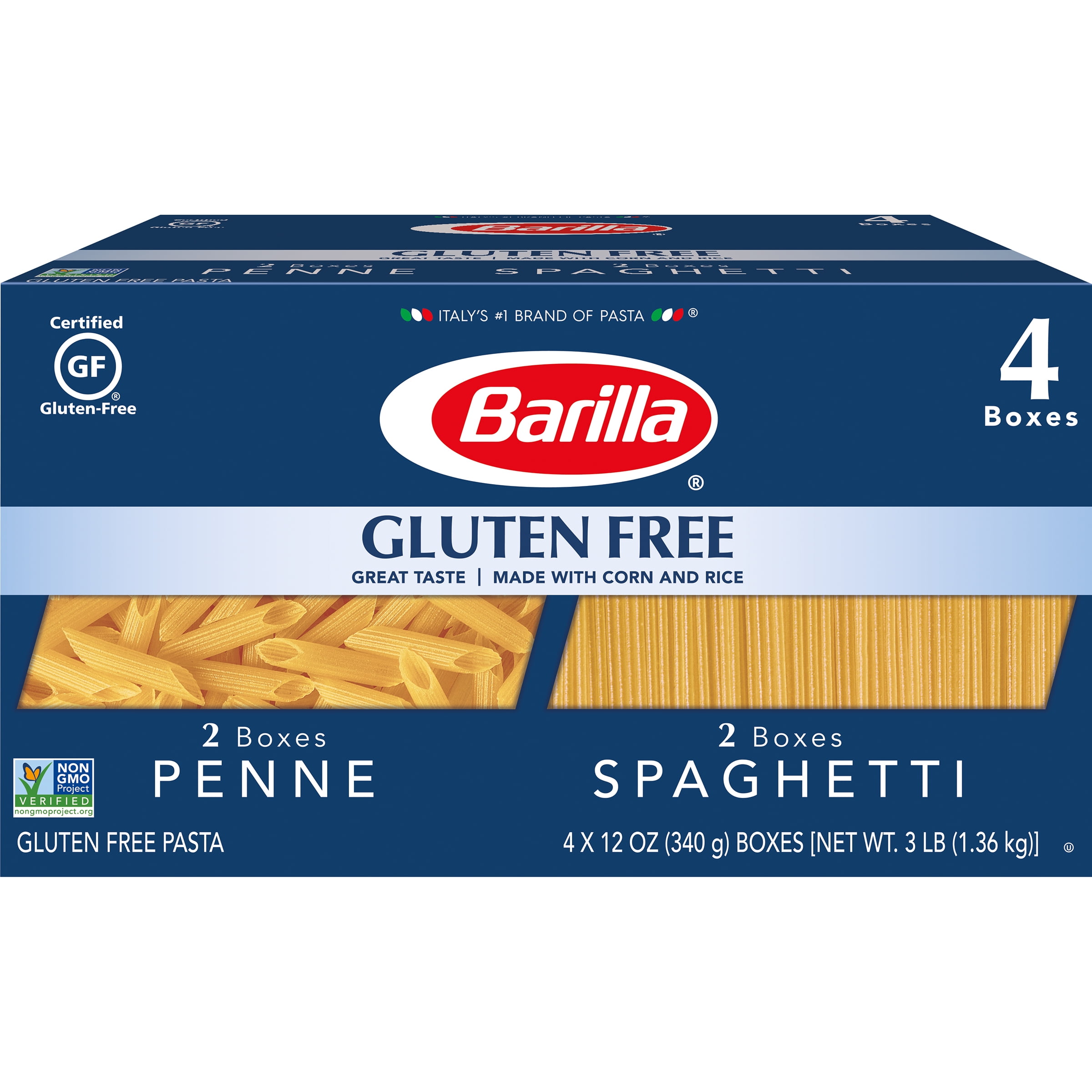 Barilla® Gluten Free Pasta Penne and Spaghetti 4x12 oz