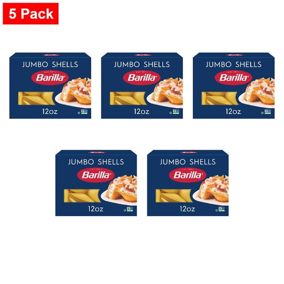 One Jumbo Shell Barilla Jumbo Pasta Shells Shells 12 oz - 5 Pack - Walmart.com