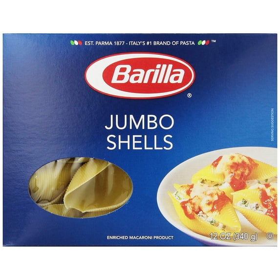 Barilla, Jumbo Shells, 12 oz, Large Sea Shell Shape - Walmart.com
