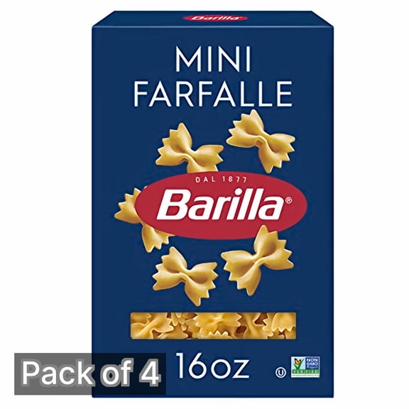 Barilla Mini Farfalle Pasta 16 oz Box (Pack of 4)