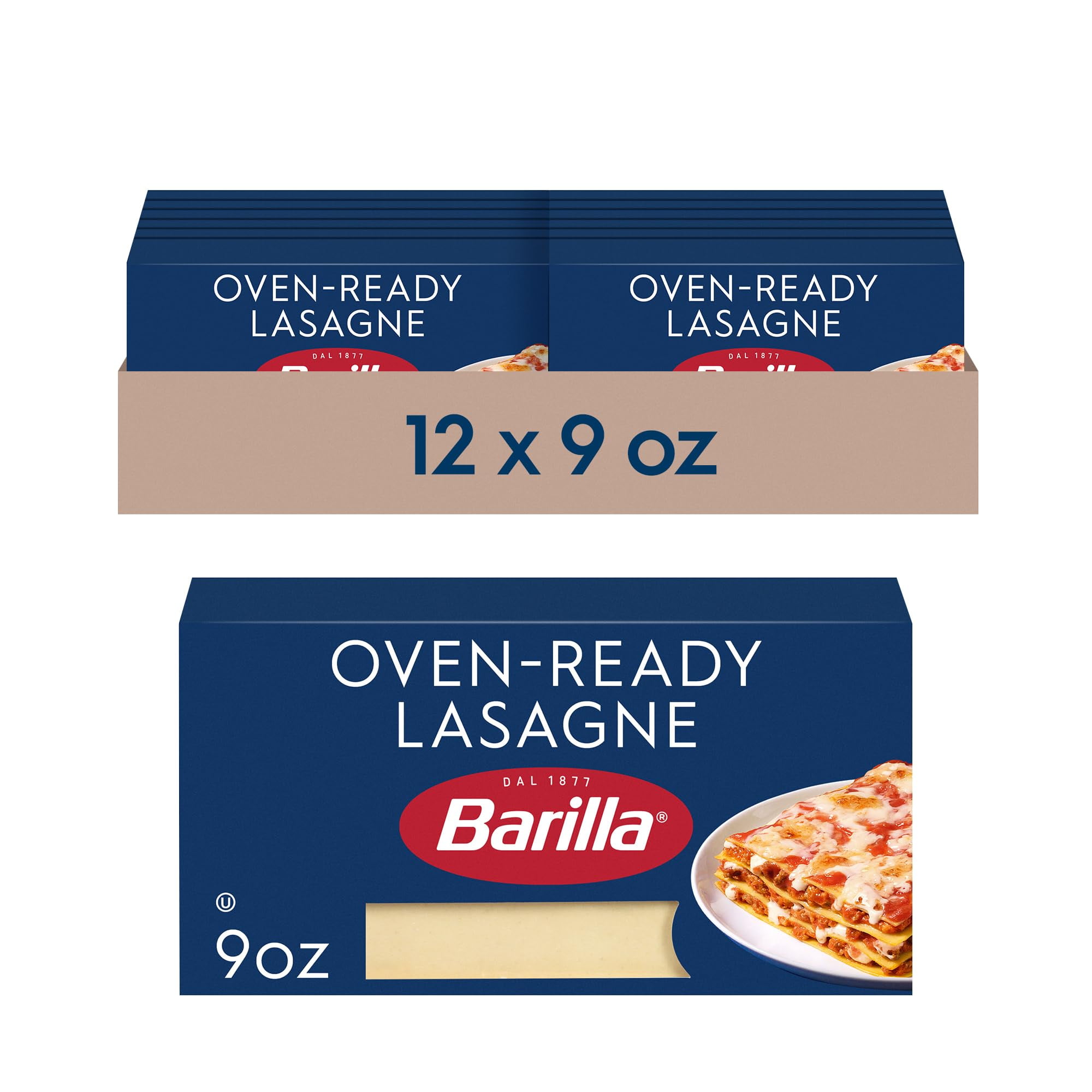 Barilla Oven-Ready Lasagne, TWE59 oz. Box (Pack of 12) - Pasta Made with Durum Wheat Semolina - Kosher Certified Pasta
