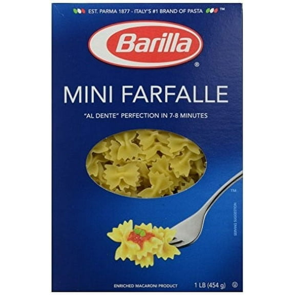 Barilla Pasta Mini Farfalle, 16 Oz (Pack of 12)