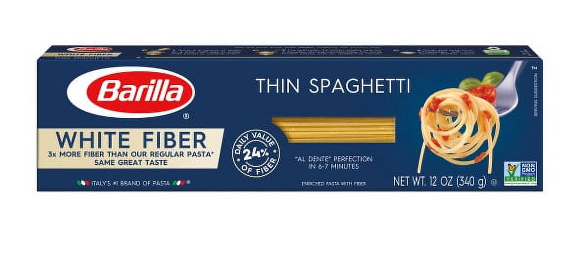 Barilla Pasta Thin Spaghetti White Fiber, 12.0 oz