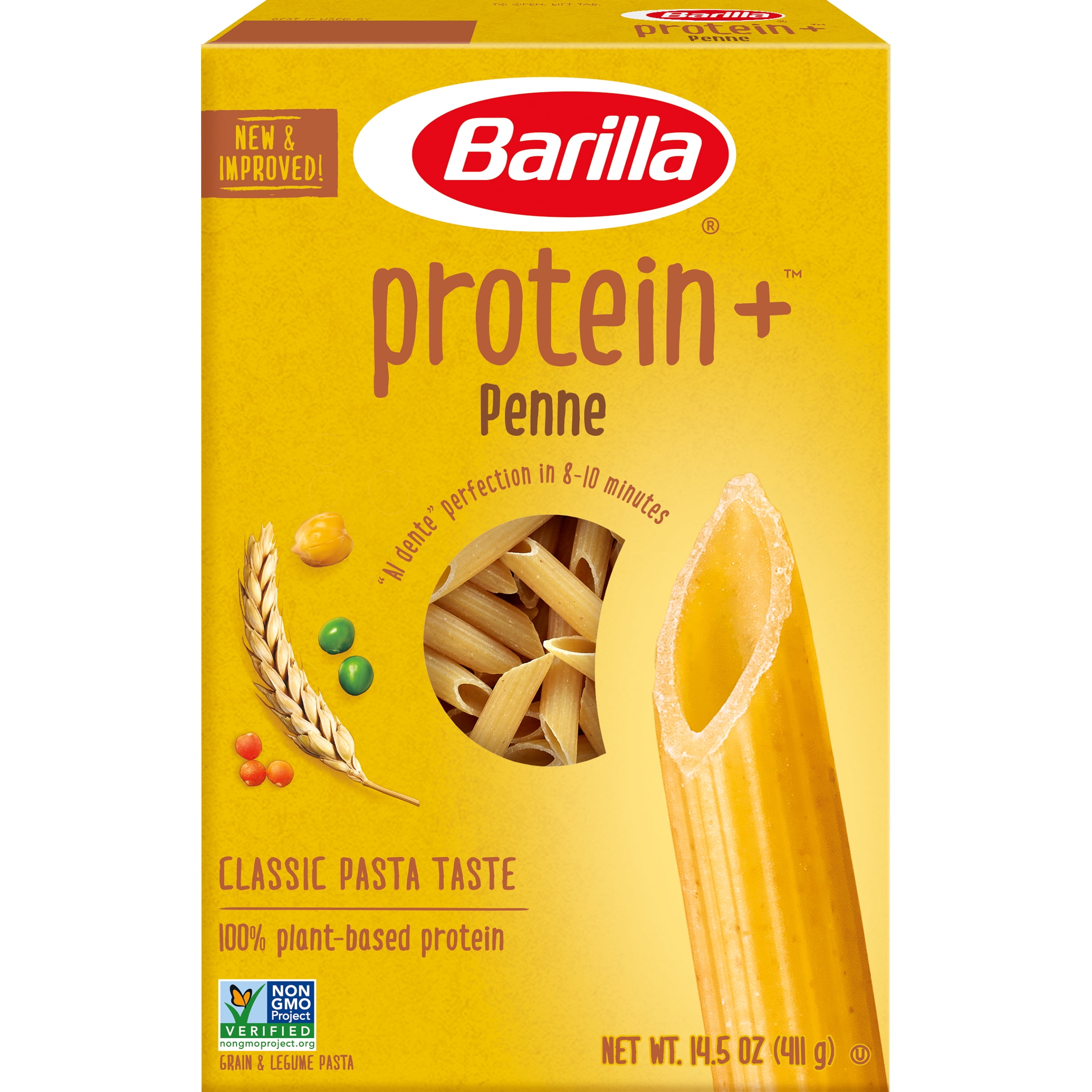 Barilla High Protein Penne Pasta, Plant Based Plus Dry Pasta, 14.5oz
