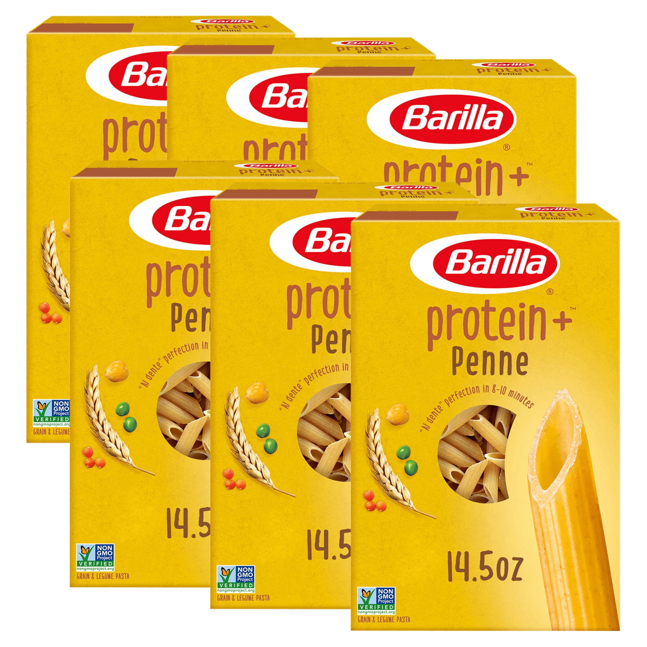 (6 pack) Barilla Protein+ Pasta Penne, 14.5 oz