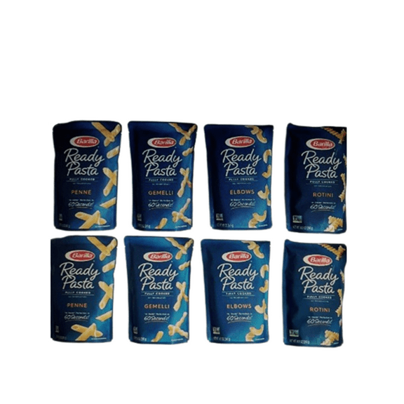 Barilla Ready Pasta Variety 8pack : 2 pouches each of Rotini, Penne, Elbows, and Gemelli