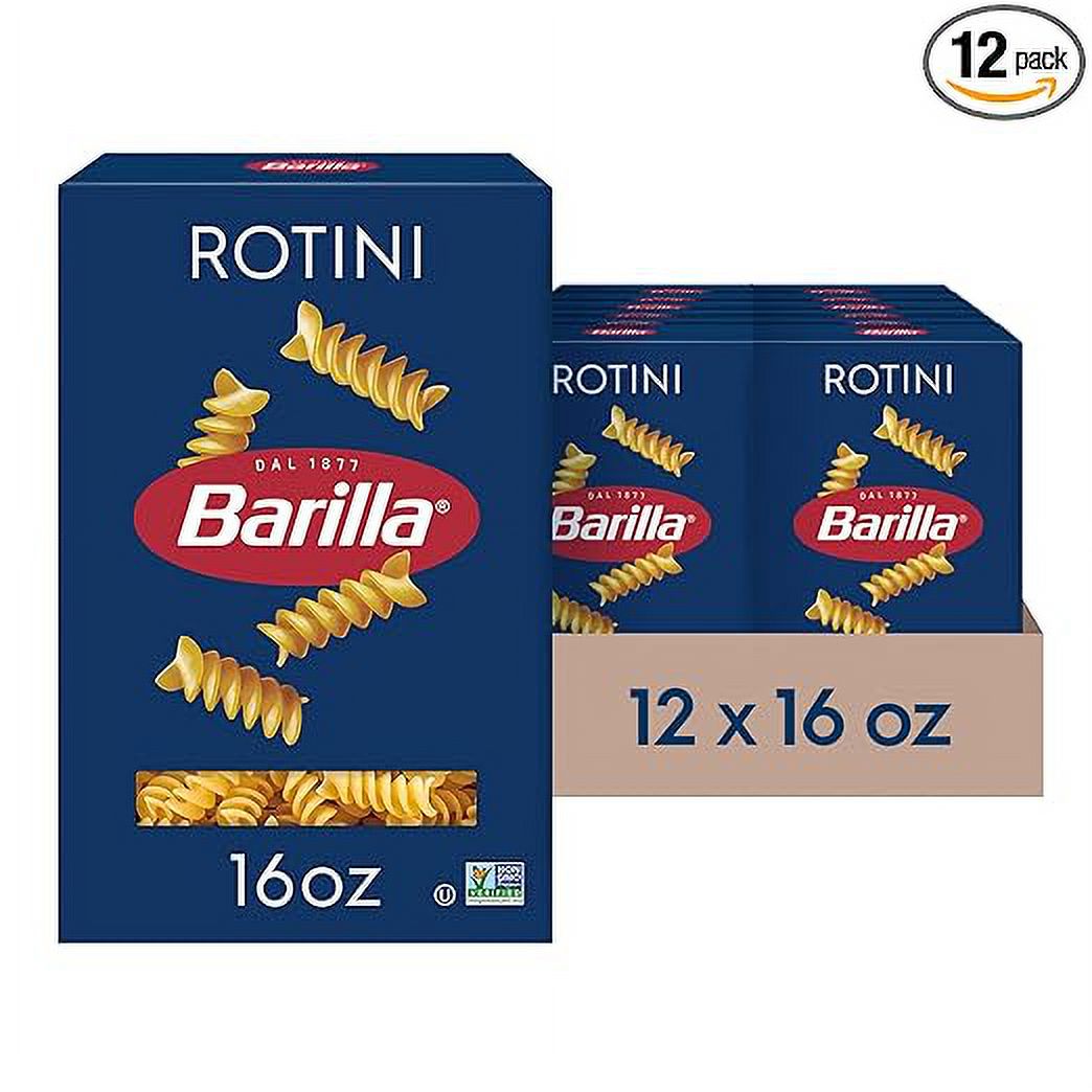 Barilla Rotini Pasta, 16 oz. Box (Pack of 12) NonGMO Pasta Made with