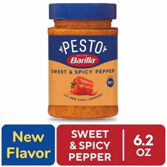 Barilla Sweet and Spicy Pepper Pesto Pasta Sauce and Spread 6.2 oz - Pack of 2