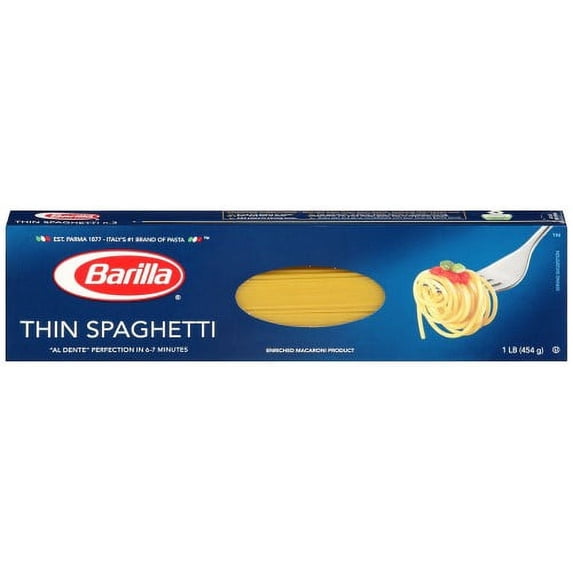 Barilla Thin Spaghetti Pasta 16oz (Pack of 12)