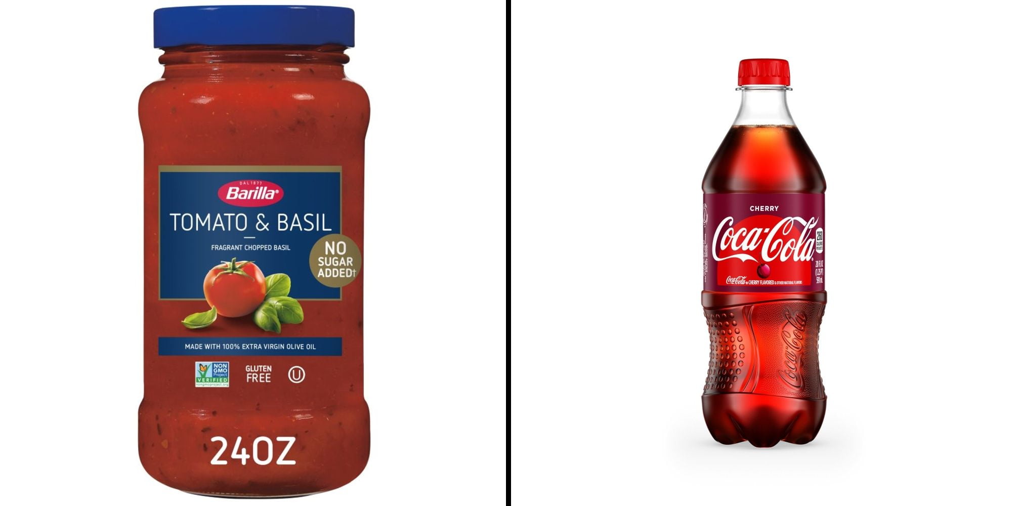 Barilla Tomato & Basil Pasta Sauce 24 oz & Coca-Cola Cherry Coke 20 oz
