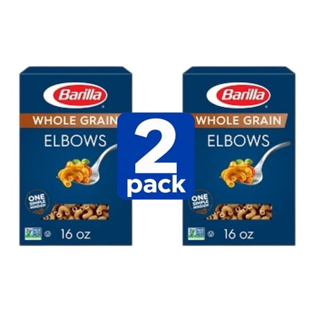 Barilla Whole Grain Elbows Pasta, 2 Pack (16 oz Boxes)