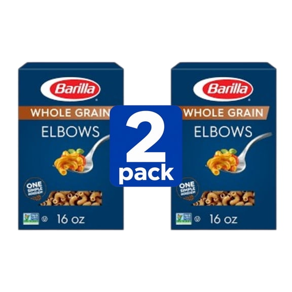 Barilla Whole Grain Elbows Pasta, 2 Pack (16 oz Boxes)