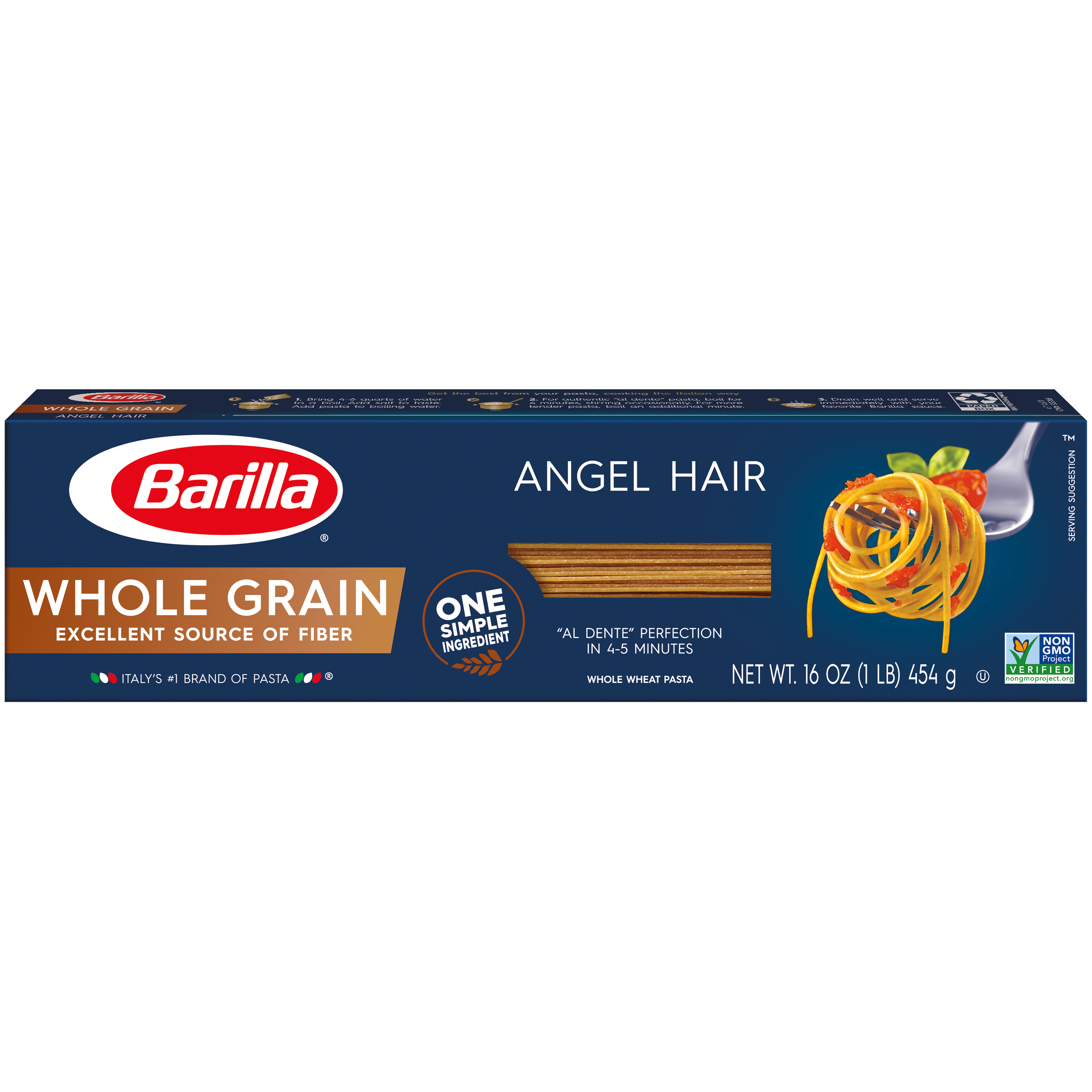 Barilla® Whole Grain Pasta Angel Hair 16 oz - Walmart.com